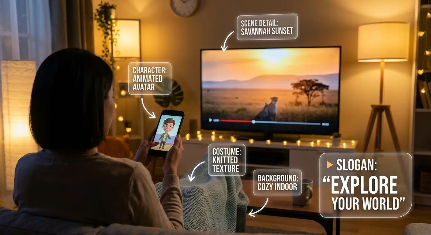 How to recognise a PlayOJO-style advert actress Viewer at home using a visual checklist to identify an advert