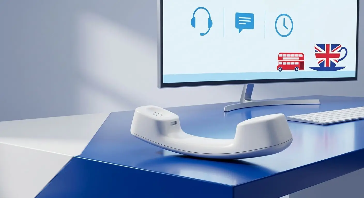 Telephone support illustration with UK context for PlayOJO contact page
