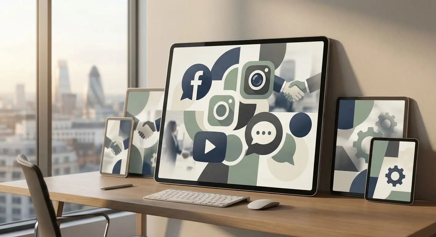 Social media profiles illustration for official PlayOJO channels
