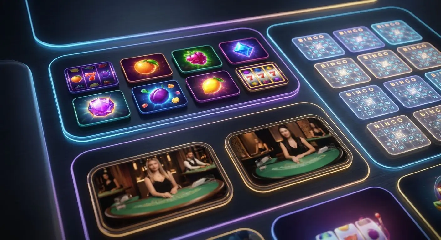 Mixed game categories in one digital platform interface