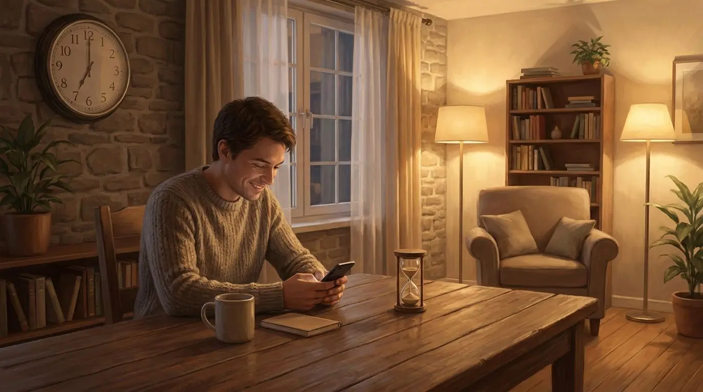 Responsible mobile play at home with time awareness