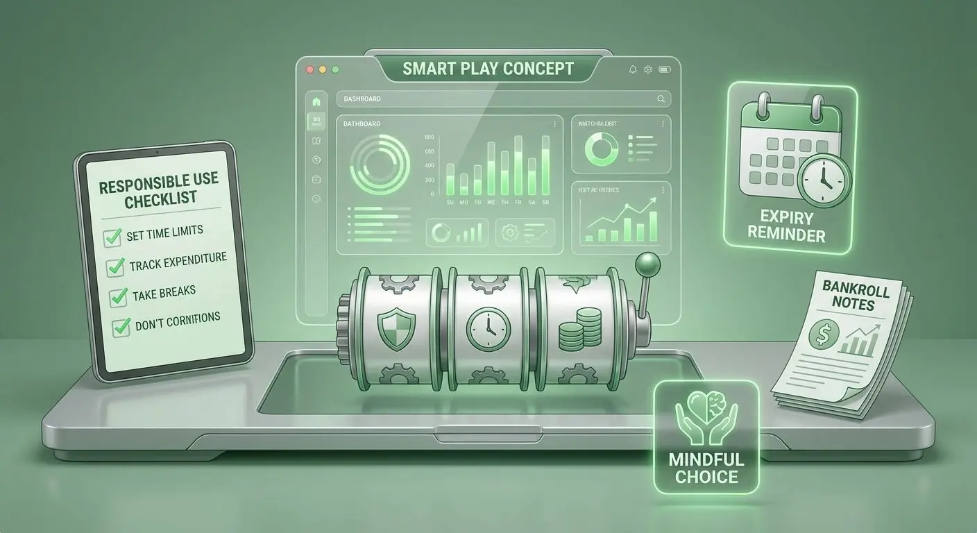 Using Free Spins Responsibly Smart and responsible use of free spins illustrated with tracking tools