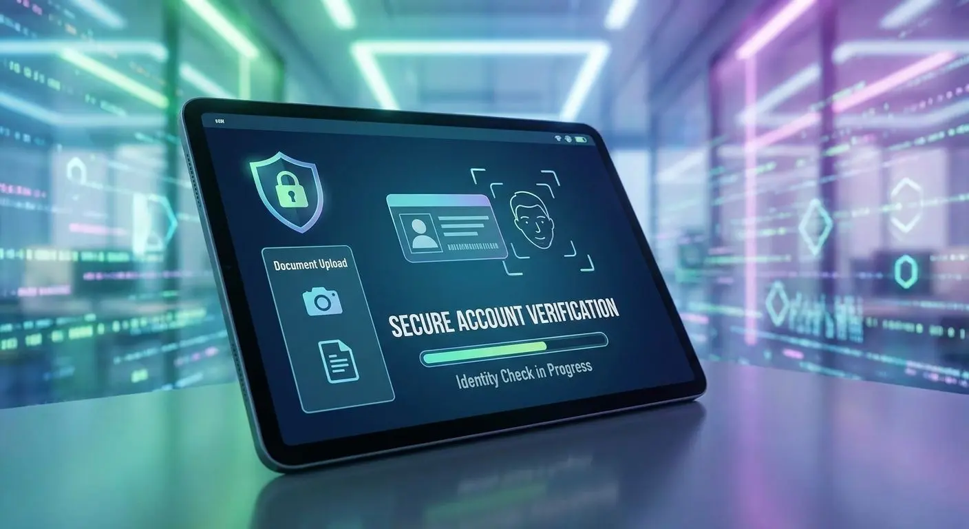 Account verification and security illustration for faster payouts
