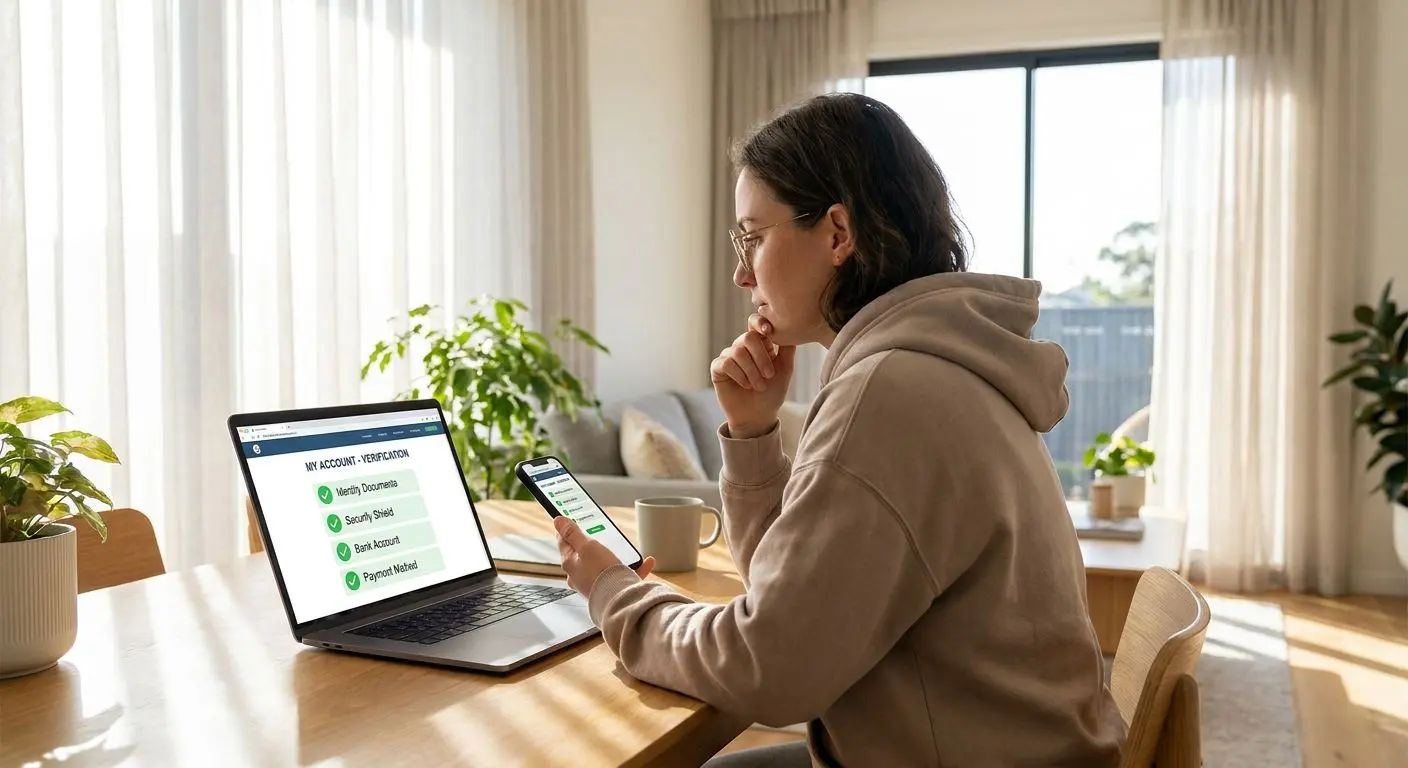 Player reviewing account checks for a pending withdrawal