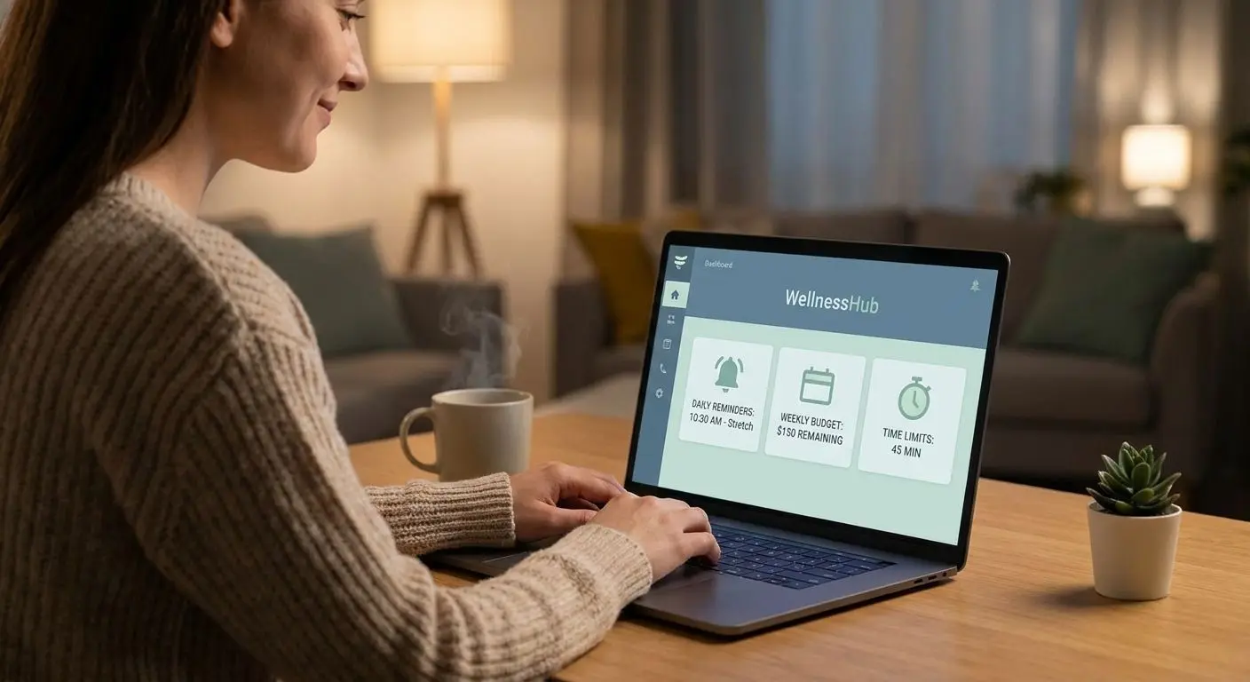 User reviewing safe play controls on a laptop