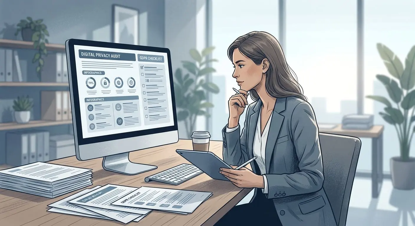 Fictional GDPR and data compliance expert reviewing documents