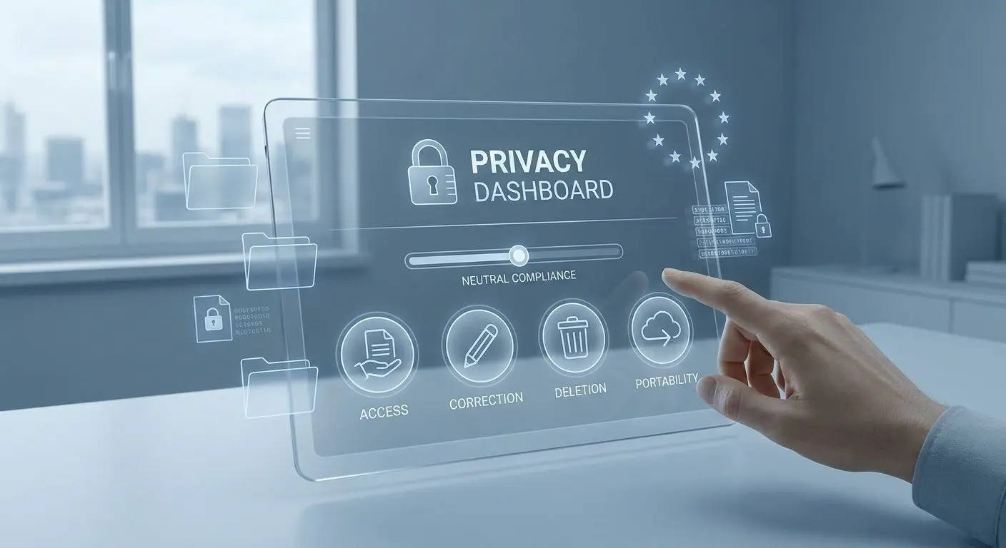 Overview of GDPR user rights User rights and personal data control illustration