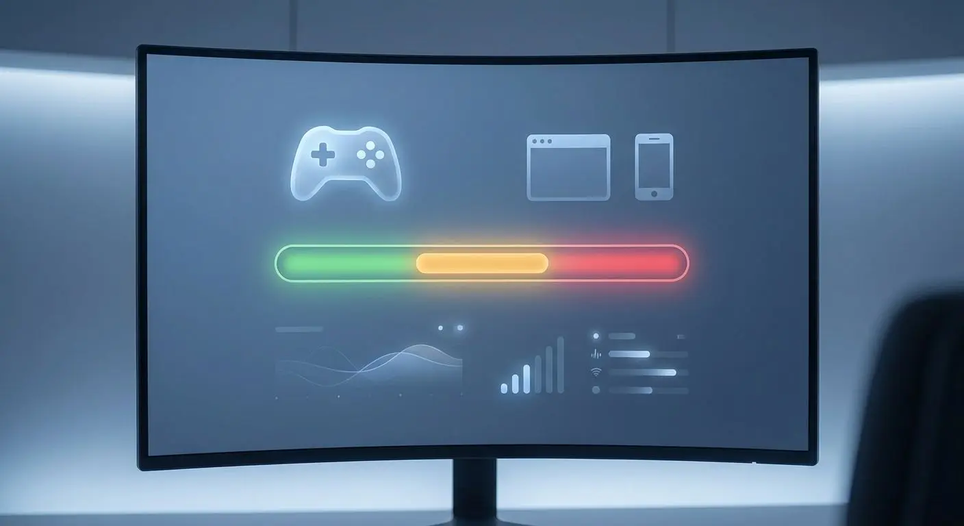 Status checker screen with connection and login indicators