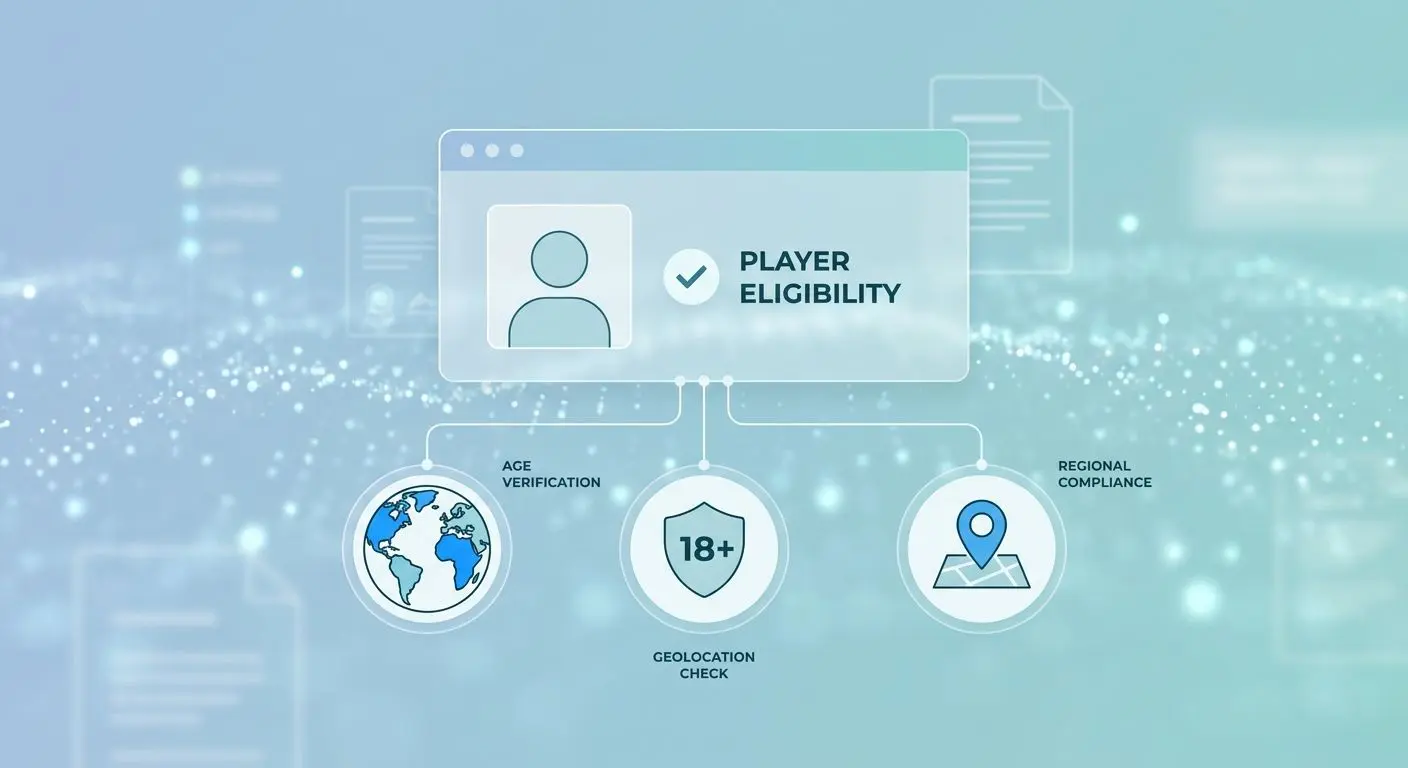 Eligibility illustration with 18 plus symbol and location rules