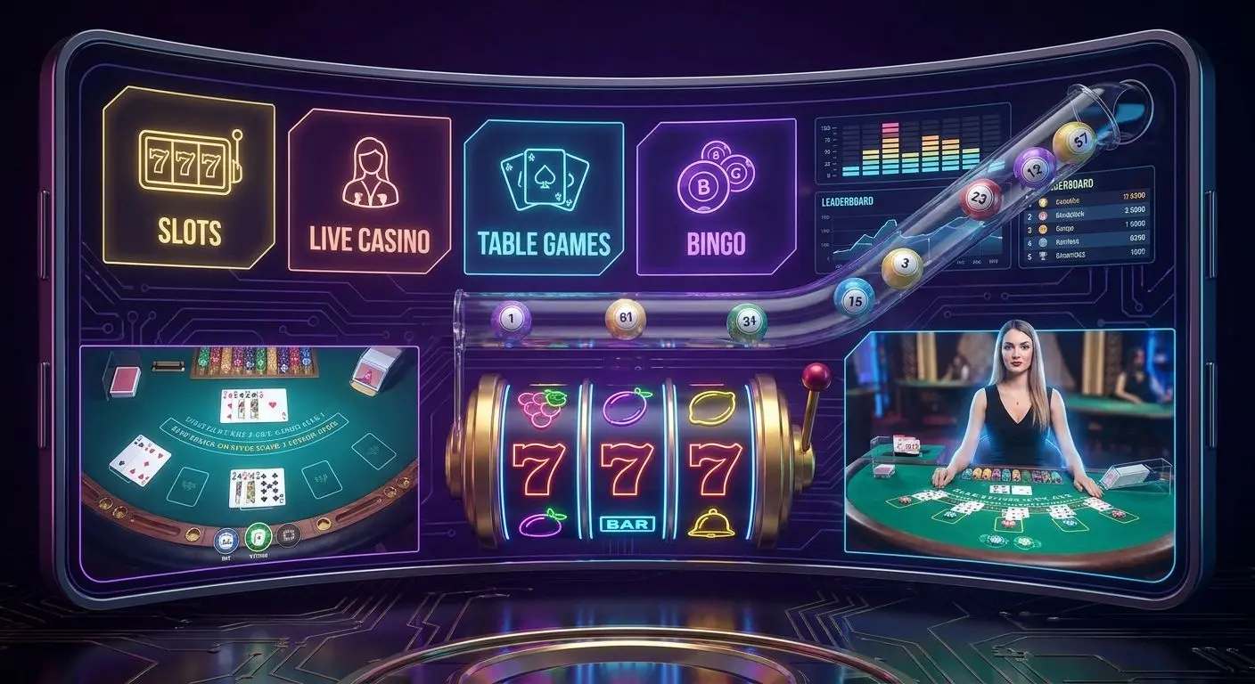 Different game categories available for using a welcome bonus