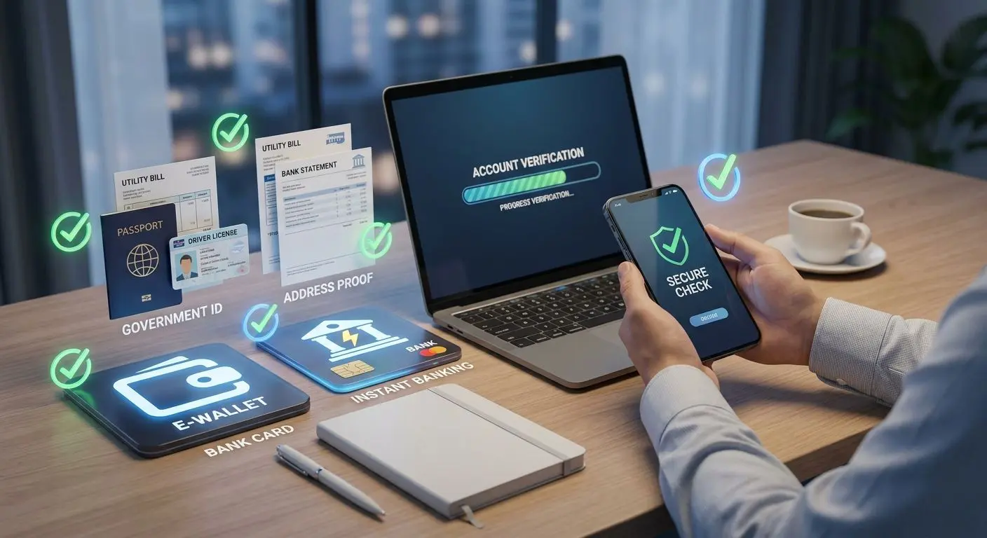 User preparing account verification and fast payment setup