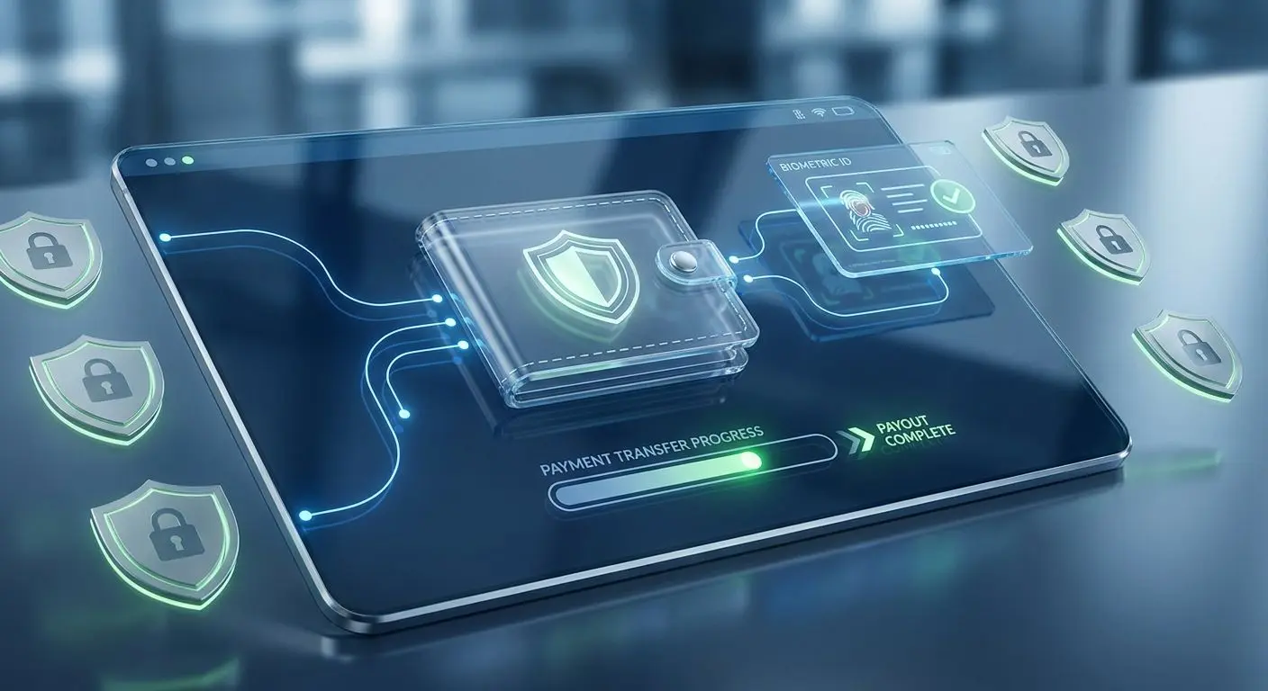 Secure withdrawal and account verification illustration